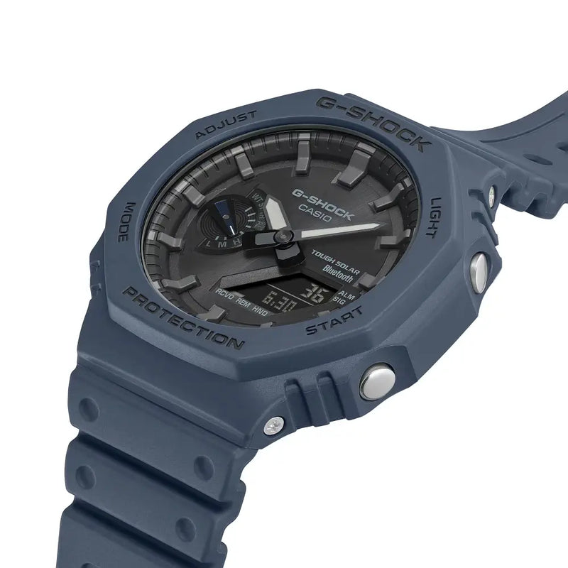 Casio G-Shock CasiOak Tough Solar Bluetooth GA-B2100-2A Analog Digital Navy Blue Dial 45mm Resin Strap Men's Watch detail view