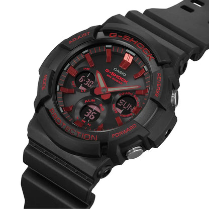 Casio G-Shock GAS-100BNR-1ADR Ignite Red Tough Solar Black Dial 52mm Resin Strap Men's Watch
