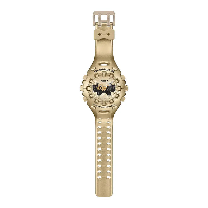 Casio G-Shock "Alien Eyes" Analog-Digital GA-V01A-9ADR Matte Gold Dial 49.1mm Resin Strap Men's Watch detail view