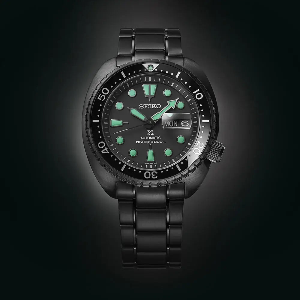 Seiko Prospex SRPK43K1  Night Vision Turtle Automatic Black Dial 45mm Stainless Steel Men's Watch