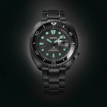 Seiko Prospex SRPK43K1  Night Vision Turtle Automatic Black Dial 45mm Stainless Steel Men's Watch