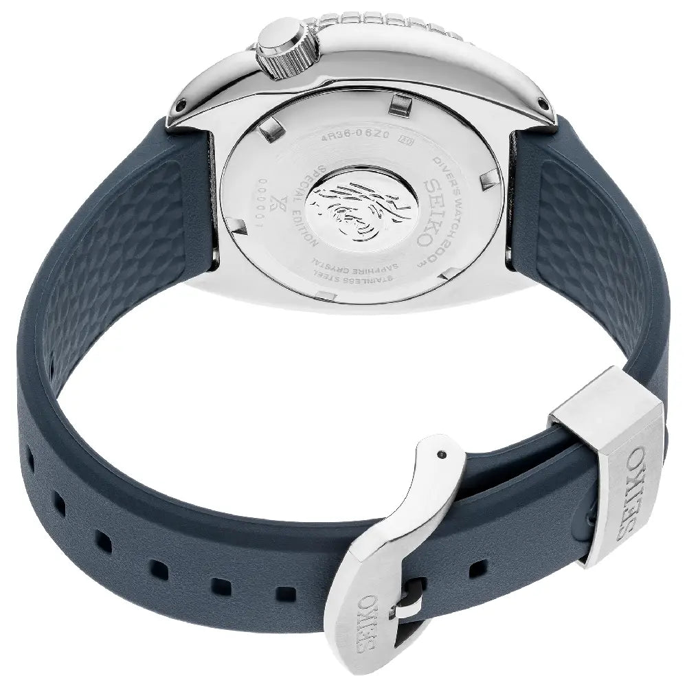 Seiko Prospex SRPF77K1 Automatic Diver "Save the Ocean" Special Edition Blue Dial 45.0mm Silicone Strap Men's Watch