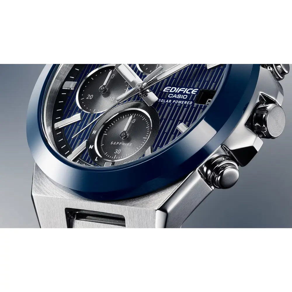 Casio Edifice EFS-S650D-2A "Emerald Blue" Ceramic Bezel Solar Blue Dial 40.9mm Stainless Steel Men's Watch