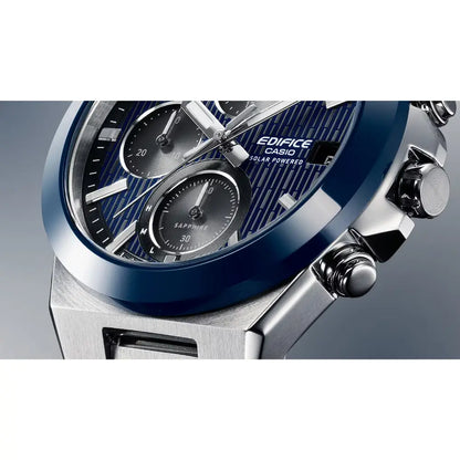 Casio Edifice EFS-S650D-2A "Emerald Blue" Ceramic Bezel Solar Blue Dial 40.9mm Stainless Steel Men's Watch