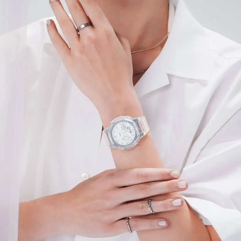 Casio G-Shock Mini CasiOak GMA-S2100SK-7A Skeleton White Dial 42.9mm Resin Strap Women's Watch detail view