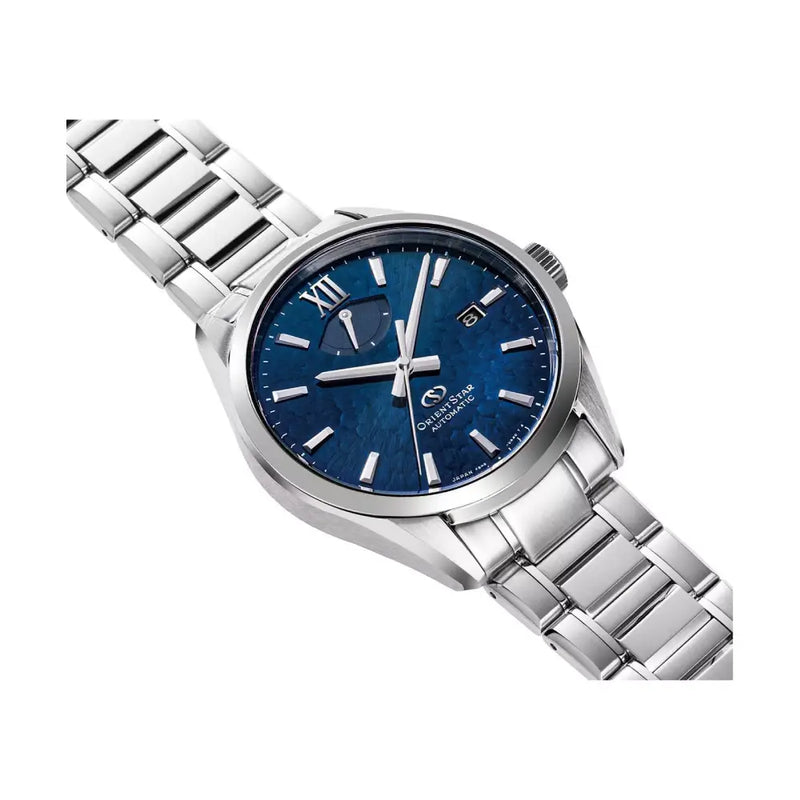Orient Star RE-BX0004L00B Automatic Limited Edition (200 pieces worldwide) "Perseid Meteor Shower" Blue Dial 40mm Stainless Steel Men's Watch detail view