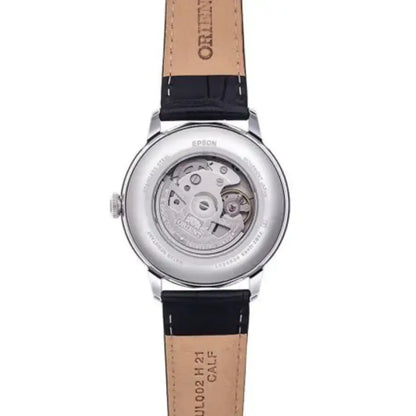 Orient Automatic RA-AK0802S Bambino Sun & Moon White Dial 41.5mm Leather Strap Men's Watch