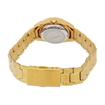 Seiko 5 Automatic SYMK30K1 White Dial 25mm Gold-Tone Stainless Steel Women's Watch