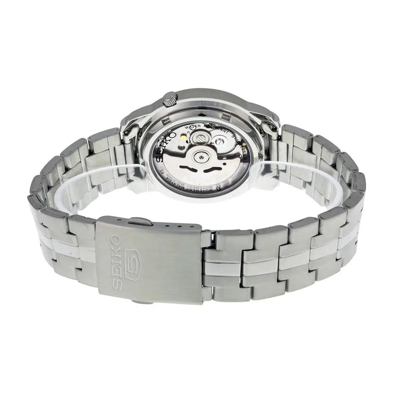Seiko 5 Automatic SNKK71K1 Black Dial 38mm Stainless Steel Men's Watch detail view