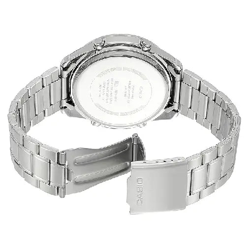 Casio Analog-Digital World Time AMW-810D-1AVDF Black Dial Stainless Steel Men's Watch detail view