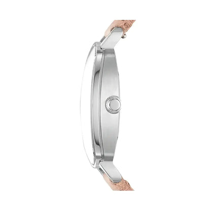 Fossil Idealist ES4196 Three-Hand White Dial Leather Strap Women's Watch