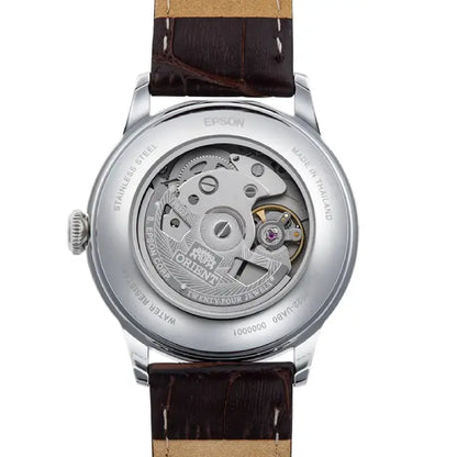 Orient Bambino Small Seconds RA-AP0102E30B 38.4mm Green Dial Leather Strap Men's Watch