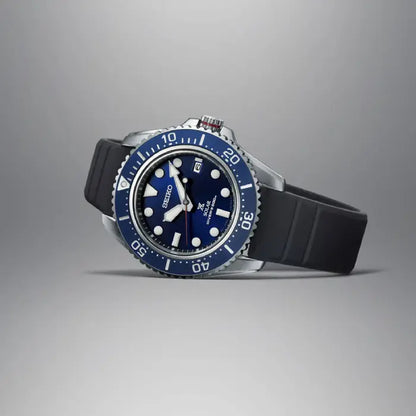 Seiko Prospex "Sapphire Solar" SNE593P1 Blue Dial 42.8mm Silicone Strap Men's Watch