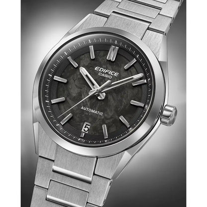 Casio Edifice Automatic EFK-100CD-1ADR Black Forged Carbon Dial Stainless Steel Men's Watch