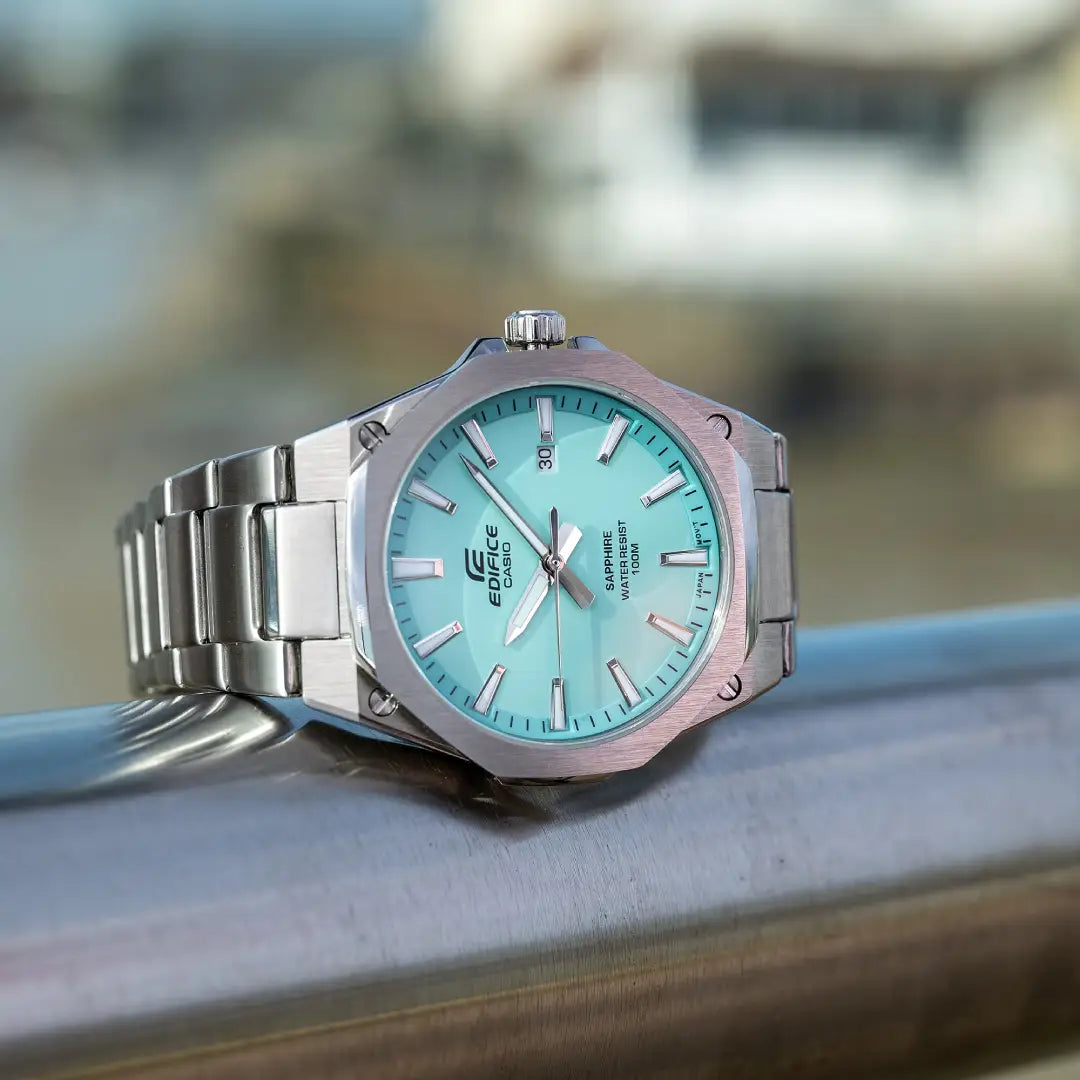 Casio Edifice Slim Series 40 EFR-S108D-2B Quartz Blue Dial Stainless Steel Men's Watch