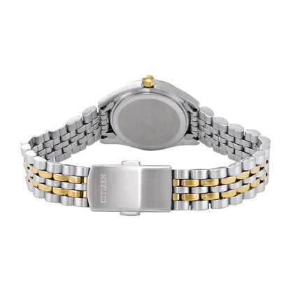Citizen Quartz Crystal EU6064-54D Mother Of Pearl Dial 26mm Two-Tone Stainless Steel Women's Watch