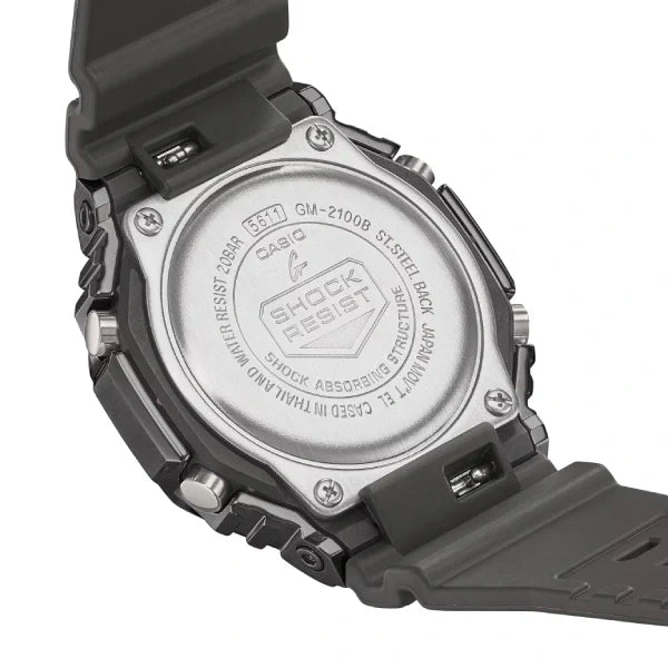 Casio G-Shock Metal Collection GM-2100B-4ADR Red Dial Stainless Steel Men's Watch