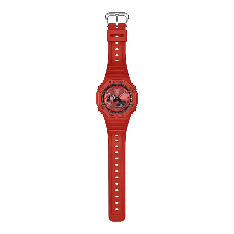 Casio G-Shock Iconic Red GA-2100RRB-4ADR Red Vapor Dial 45.4mm Resin Strap Men's Watch detail view