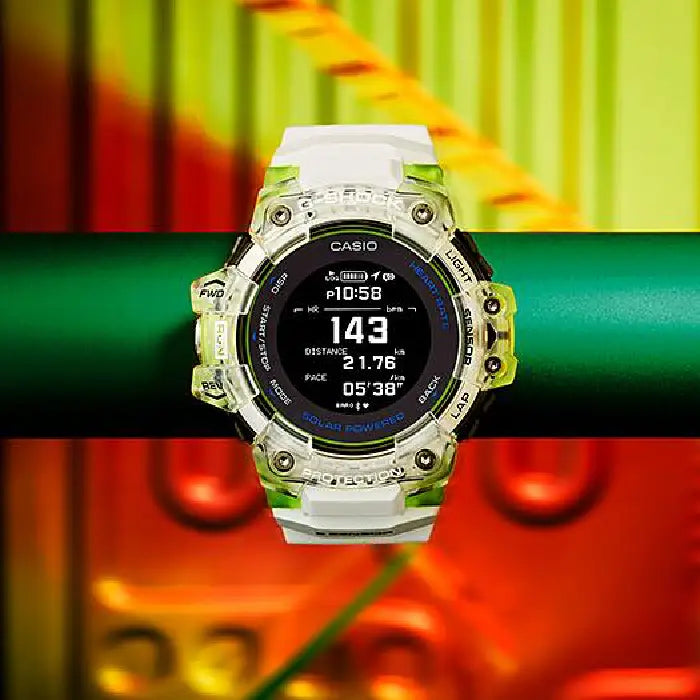 Casio G Shock G-SQUAD GBD-H1000-7A9 Digital GPS Heart Rate Monitor Solar Digital Dial White Resin Strap Men's Watch