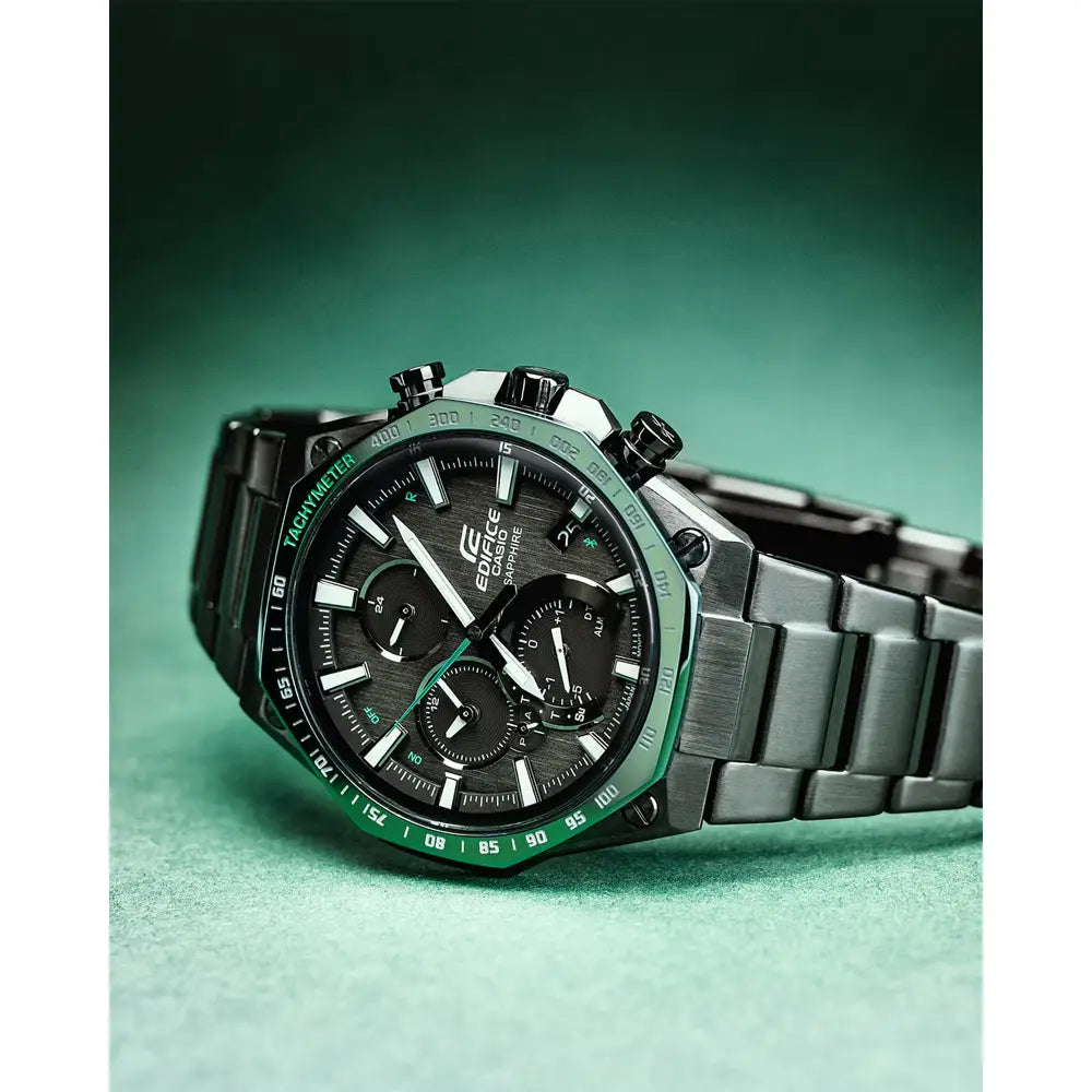 Casio Edifice EQB-1100XDC-1A Slim High-Spec Chronograph "Green Octagon" Stainless Steel Men's Watch