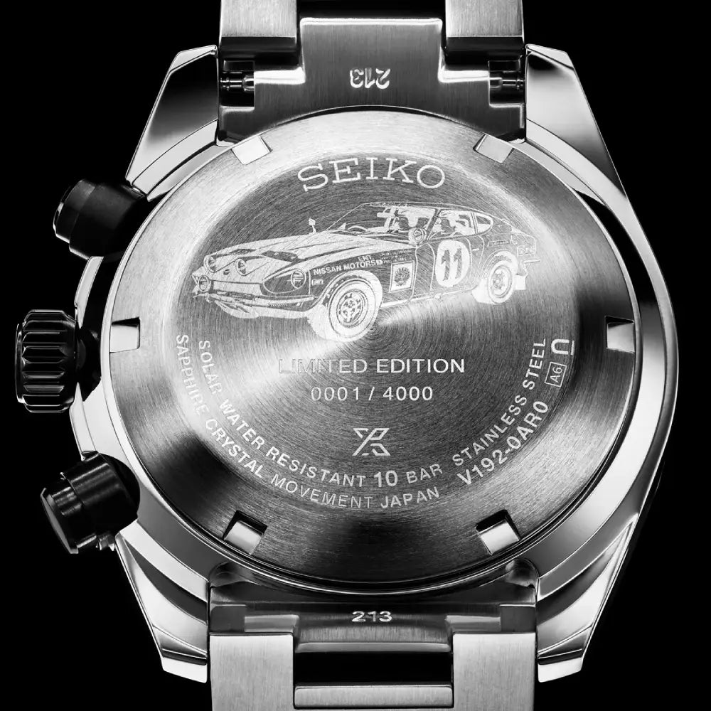 Seiko Prospex SBDL121 / SSC957 Solar Chronograph Limited Edition (4000 Pieces) "Datsun 240Z" Black Dial 41.4mm Stainless Steel Men's Watch