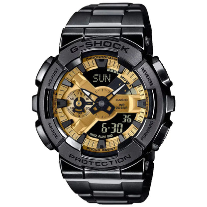 Casio G-Shock Metal Covered Analog Digital GM-110BD-1A9 Gold Dial 48.8mm Stainless Steel Men's Watch