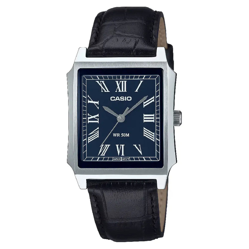 Casio Enticer MTP-B190L-2BVDF Analog "Tankasio" Blue Dial 31.5mm Leather Strap Men's Watch