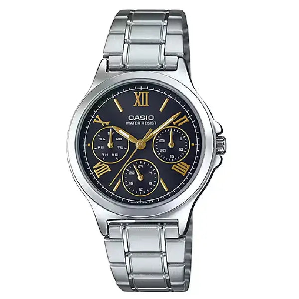 Casio Enticer Analog Multi-Dial LTP-V300D-1A2UDF Black Dial 33.2mm Stainless Steel Women's Watch