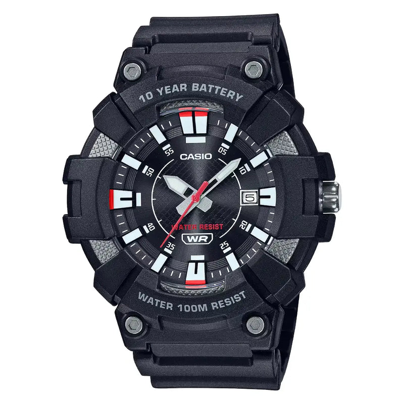 Casio Standard MW-610H-1AVDF Digital Multi-Function Black Dial 50.6mm Resin Strap Men's Watch