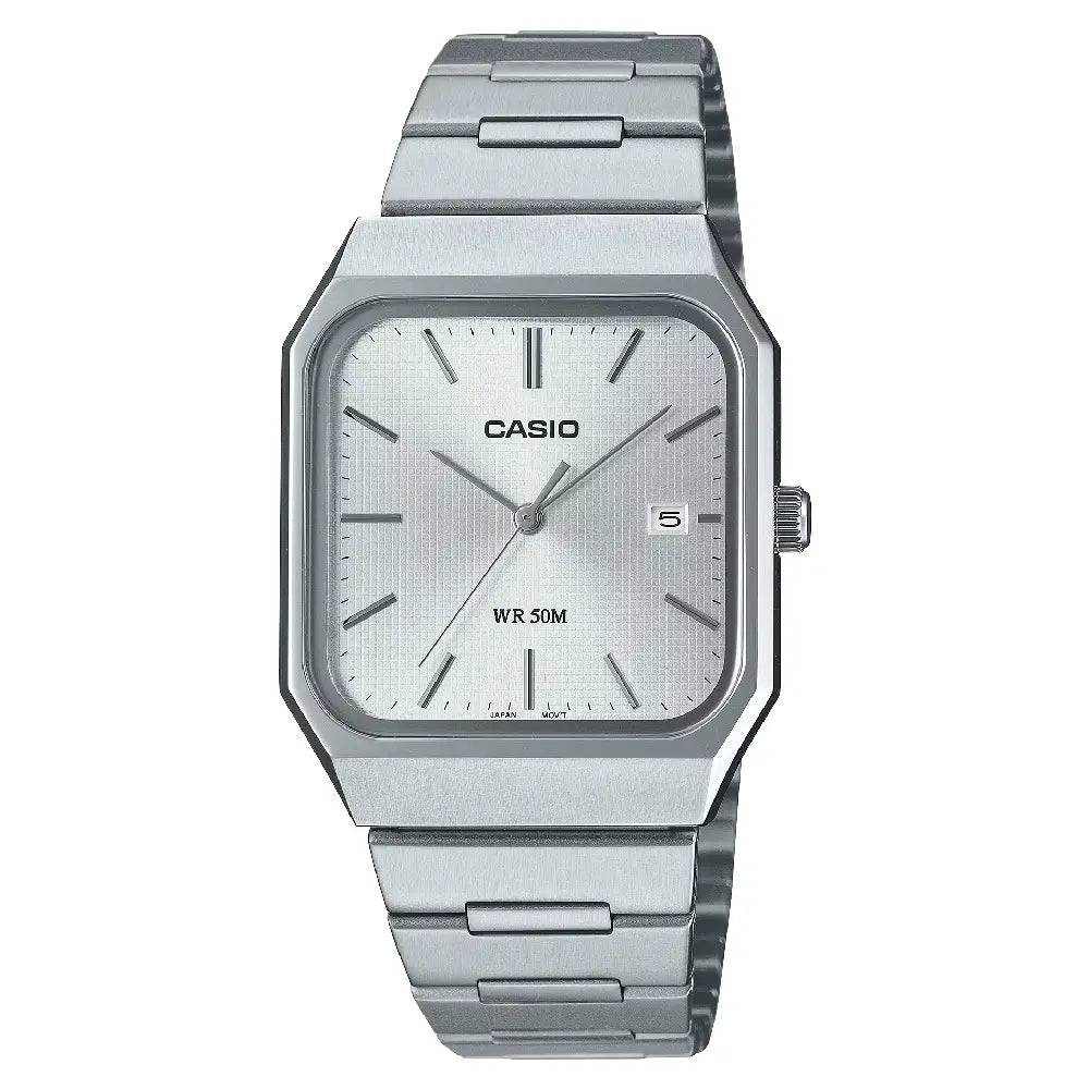Casio Collection Analog MTP-B185D-7AVDF Silver Dial Stainless Steel Men's Watch