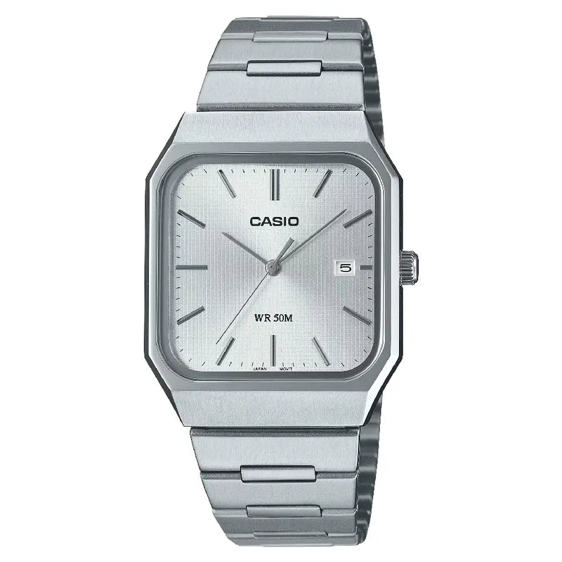 Casio Collection Analog MTP-B185D-7AVDF Silver Dial Stainless Steel Men's Watch