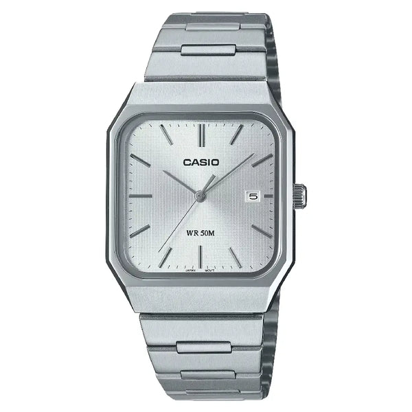 Casio Collection Analog MTP-B185D-7AVDF Silver Dial Stainless Steel Men's Watch