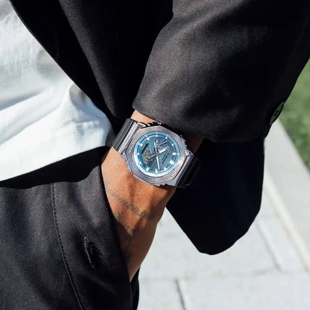 Casio G-Shock G-Steel GBM-2100A-1A2DR Blue Dial Stainless Steel Men's Watch
