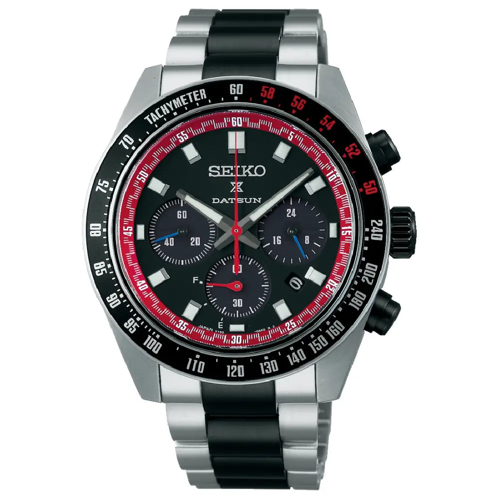 Seiko Prospex SBDL121 / SSC957 Solar Chronograph Limited Edition (4000 Pieces) "Datsun 240Z" Black Dial 41.4mm Stainless Steel Men's Watch