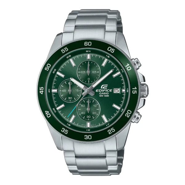 Casio Edifice Chronograph EFR-526D-3AVUDF Green Dial 43.8mm Stainless Steel Men's Watch