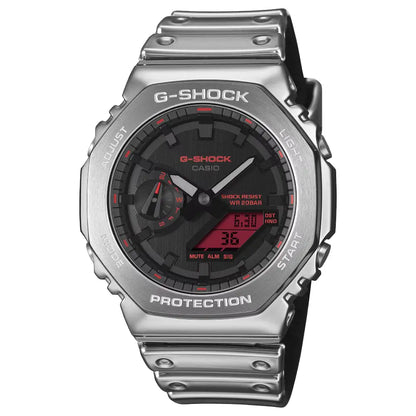 Casio G-Shock "Fine Metallic" GM-2100YRA-8A Black Dial 44mm Silicone Men's Watch