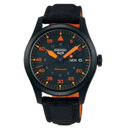 Seiko 5 Sports "Flieger" SRPH33K1 Black Dial 39.4mm Nylon Strap Men's Watch