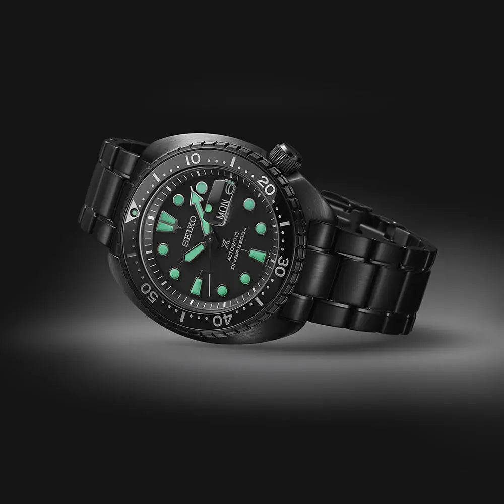 Seiko Prospex SRPK43K1  Night Vision Turtle Automatic Black Dial 45mm Stainless Steel Men's Watch