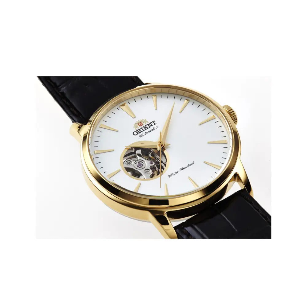 Orient Esteem II Open Heart TAG02003W0 White Dial 41mm Leather Strap Men's Watch