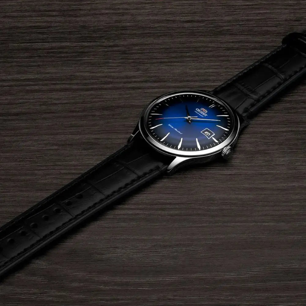 Orient Bambino Version 4 Automatic TAC08004D0 Blue Dial 42mm Leather Strap Men's Watch