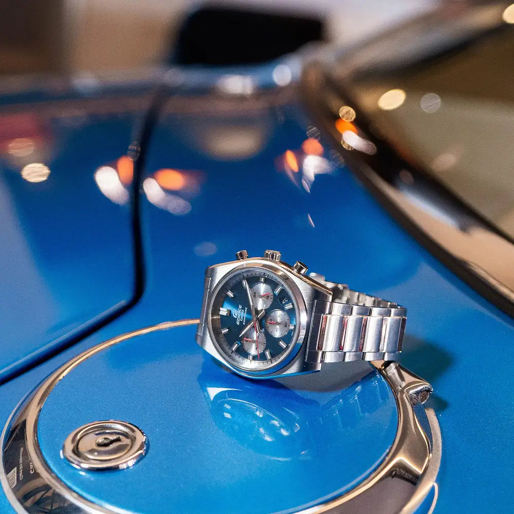 Casio Edifice Standard Chronograph EFB-730D-2AV Blue Dial 40mm Stainless Steel Men's Watch