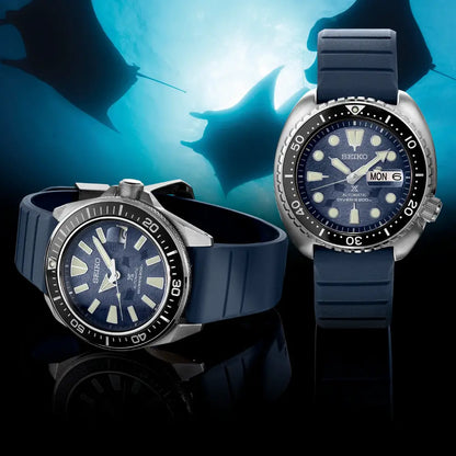 Seiko Prospex SRPF77K1 Automatic Diver "Save the Ocean" Special Edition Blue Dial 45.0mm Silicone Strap Men's Watch