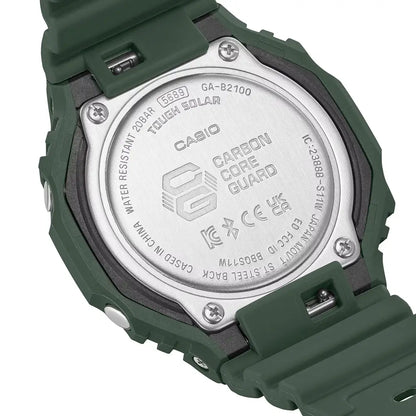 Casio G-Shock CasiOak Bluetooth Solar Analog Digital GA-B2100-3A Green Dial 45.4mm Resin Strap Men's Watch