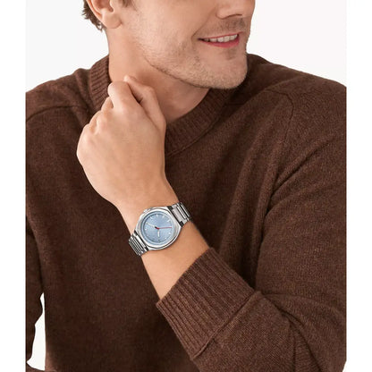 Fossil Evanston BQ2766 Solar-Powered Three-Hand Blue Dial & Stainless Steel Men's Watch