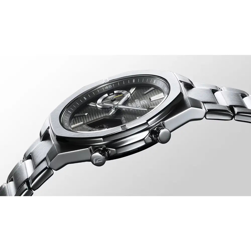 Casio Edifice ECB-S10DB-1A Slim Smartphone Link Black Dial 43mm Stainless Steel Men's Watch