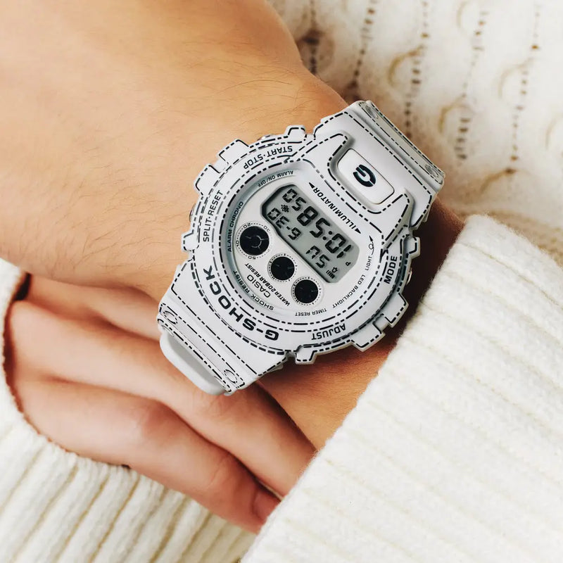 Casio G Shock Digital DW-6900RGM-5 "Origami" Limited Edition Beige Bio-Based Resin Strap Men's Watch detail view