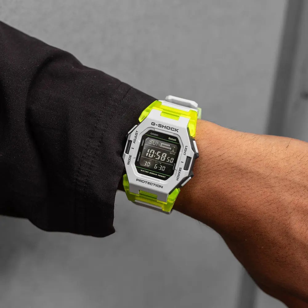 Casio G-Shock G-SQUAD GD-B500MW-8DR Grey & Neon Yellow Digital Step Tracker Men's Watch