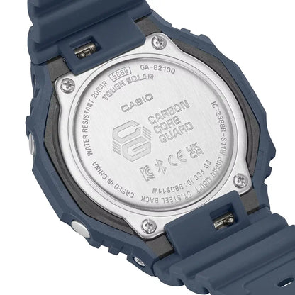 Casio G-Shock CasiOak Tough Solar Bluetooth GA-B2100-2A Analog Digital Navy Blue Dial 45mm Resin Strap Men's Watch