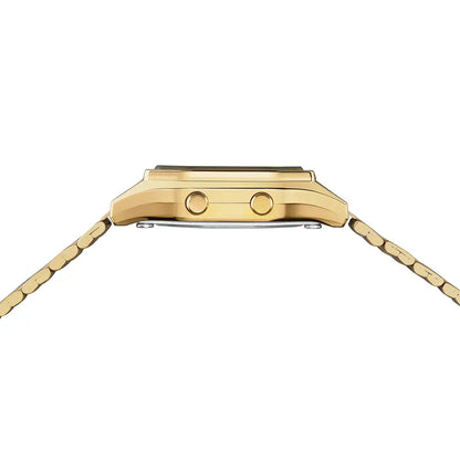 Casio Vintage Digital LA680WGA-9DF Gold Dial Stainless Steel Women's Watch