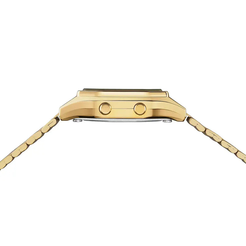 Casio Vintage Digital LA680WGA-9DF Gold Dial Stainless Steel Women's Watch detail view